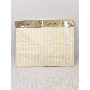 Vintage Cannon Combspun Percale Pillowcases Striped Standard 42x38.5 Before Hem